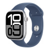 Apple Watch Series 10 46 mm strieborný hliník s denimovým športovým remienkom S/M MWWL3QC/A