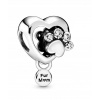 Prívesok Pandora Charms 798873C01 Srdce a odtlačok labky, strieborný