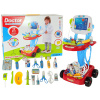 LEAN TOYS Súprava doktorského vozíka, Lekársky stôl, 17 prvkov EKG