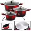 Sada hrncov - Mramorové kvetináče EB 7425 Indukčné Set Red (Sada hrncov - Mramorové kvetináče EB 7425 Indukčné Set Red)