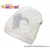 Baby Nellys Bavlněná čepička Srdíčka - smetanová, vel. 110/116 - 110 (4-5r)