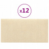 Vidaxl Nástenné panely 12 ks krémové 30 x 15 cm textilné 0,54 m²