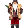Dekorácia MagicHome Vianoce, Santa, s darčekom, červený, 46 cm