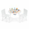 EcoToys Detský drevený stôl + 2x stoličky - biele