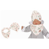 Z&Z Štýlová detská jarná / jesenná bavlnená čiapka, turban s šatkou, kvietky 68-80 (6-12m)