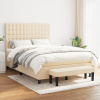 vidaXL Boxspring posteľ s matracom krémový 140x190 cm látka - Krémová - 8040-149802