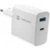 Natec Ribera USB nabíjačka GaN 1x USB-C 65W, biela NUC-2144