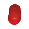 Logitech Počítačová myš M330 Silent Plus, červená 910-004911
