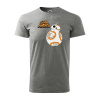Sablio Tričko s potlačou Star Wars BB-8 s textom - šedé M