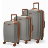 Sada cestovních kufrů ROCK TR-0219/3 ABS/PC - šedá - 84 L / 57 L / 35 L + 20% EXPANDER