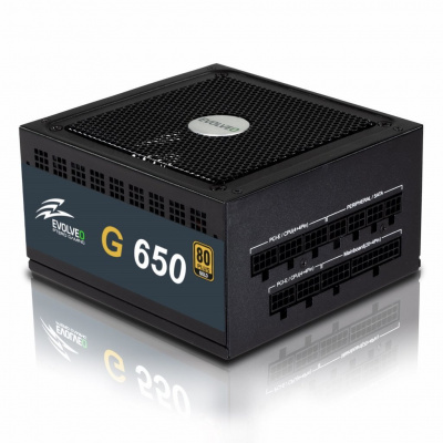 EVOLVEO G650 zdroj 650W, 80+ GOLD, 90% účinnost, aPFC, 140mm ventilátor, retail E-G650R