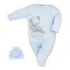 Dojčenský overal s čiapočkou Koala Angel biely Farba: Modrá, Veľkosť: 56 (0-3m)