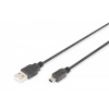 DIGITUS Digitus DB-300130-010-S USB kábel USB 2.0 1 m USB A Mini-USB B Čierna (DB-300130-010-S)