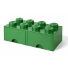 LEGO® úložný box s šuplíky 250x500x180mm tmavě zelený LEGO40061734