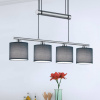 Trio Lighting Odtiene zo sivej látky - Garda 4-svetelné závesné svietidlo - 305400411