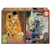 Puzzle El Beso + La Virgen Gustav Klimt Educa 2x1000 dielov + lepidlo Fix EDU18488
