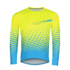 Force MTB ANGLE fluo-modrý cyklodres - dl. rukáv - M
