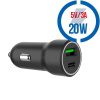 GEMBIRD Autonabíjačka USB/USB-C, 20W, 3A, QC3.0 (TA-UC-A2PDQC20-CAR-01)