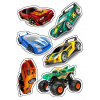 CUKROVÁ TLAČ jedlý obrázok na tortu Cukrová hmota HOT WHEELS AUTÁ SADA + TEXT 3
