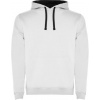 Urban detská mikina s kapucňou 280 g/m² - Biela / Námornícka modrá, 11/12