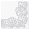 Sada 20 papierových obrúskov Lacy Frame Silver 33 x 33 cm PAW
