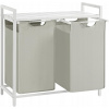 Voľne stojaci kôš na bielizeň Vasagle 92l, biely a sivý