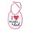 Baby Nellys Nepremokavý podbradník I love mom & dad, 24 x 27 cm - ružový Baby Nellys