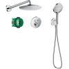 HANSGROHE Raindance S sprchový systém pod omietku s termostatom ShowerSelect S, horná sprcha 1jet PowderRain priemer 240 mm, ručná sprcha 3jet, chróm, 27951000