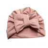 Čiapka / turban pre bábätko staro ružový s mašľou, veľ. 6-8 mesiacov