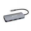 VERBATIM Hub USB-C Pro Multiport 9 Port, 3x USB 3.2, 2x USB-C, HDMI, RJ45, microSD/SD, šedá (32152)