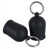 You2Toys Black Velvets Nipple Sucker, silikónové prísavky s kovovými krúžky 2 ks