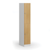 Šatníková skrinka S1 s úložnými boxmi, 2 boxy, 1850 x 300 x 500 mm, demont, otočný zámok, laminované dvere, buk