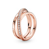 PANDORA prsten Překřížené tři pavé kroužky 48 189057C01-48