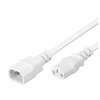 PremiumCord Prodlužovací kabel síť 230V, C13-C14, bílý 1m (kps1w)