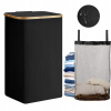 Kôš na bielizeň čierny 100 l skladací s vekom a vyberateľnou taškou