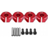 12 mm univerzálne adaptéry pre šesťhranné náboje kolies pre 1/10 RC autá (4 ks, 7 mm, červené)