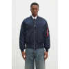 Bunda Alpha Industries Bomber & Flightjackets MA-1 100101.07, pánska, tmavomodrá farba, prechodná, oversize
