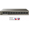 Tenda TEF1110P-8-63W PoE AT switch - 8x PoE 100 Mb/s + 2x Uplink 100 Mb/s, PoE max 63W, fanless