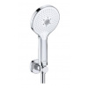 Duravit Sprchy - Set sprchovej hlavice, držiaka a hadice, 3 prúdy, chróm/biela UV0712001005