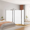 vidaXL 4-panelový paraván biely 346x180 cm látkový - Biela - 165746-100116