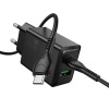 Kábel Hoco Wall Charger USB A + Type C + Cable Type C to Type C 60W Pd Qc3.0 Afc 3A 30W N71 Black