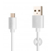 Datový a nabíjecí kabel FIXED s konektory USB/USB-C, USB 2.0, 1 metr, bílý