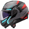 LS2 Helmets LS2 FF910 Advant II Triple flip-up helma, sivá/modrá/červená, L (59/60)