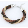 Prepletaný náramok ANTIQUE zelená-hnedá-zlatá st738 bižutéria (Prepletaný náramok ANTIQUE zelená-hnedá-zlatá st738 bižutéria)