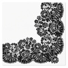 Sada 20 papierových obrúskov Lacy Frame Black 33 x 33 cm PAW
