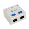 Solarix zásuvka CAT5E STP 2 x RJ45 na omítku bílá, SX288-5E-STP-WH