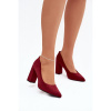 Bordové semišové lodičky na stabilnom podpätku, PB216 BORDO MIC__41078-36 36