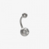 Piranha leštený titánový banánik s kamienkom Veľkosť: Bílá (BRANCO) 1,6x12 mm