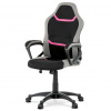 Autronic Kancelárska a herná stolička, poťah ružová, šedá a čierna látka, hojdací mechanizmus KA-L611 PINK