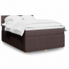 Box spring postel s matrací tmavě hnědá 140x190 cm textil Hnědá 3289754